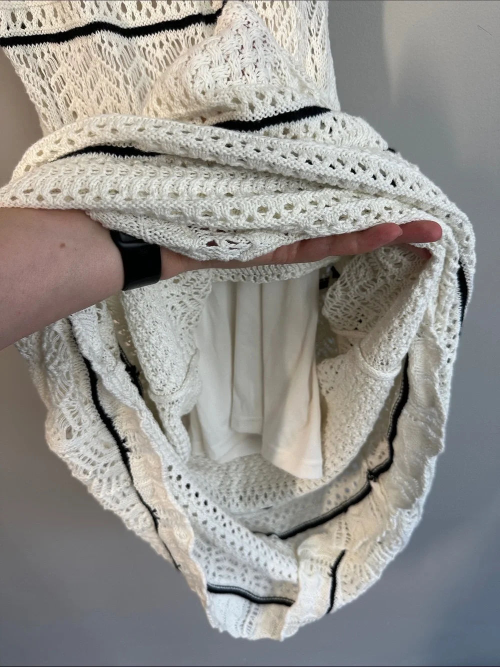 NWT Abercrombie & Fitch Cream Crochet-Style Boho Maxi Dress Size S Summer Vaca